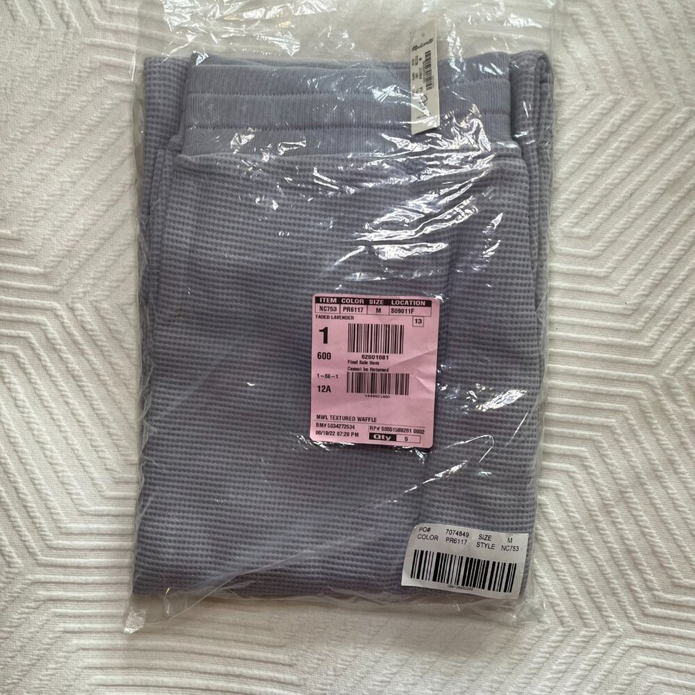 BRAND NEW | Madewell | Textured Waffle Straight Sweatpants | Lavender - Picture 3 of 4